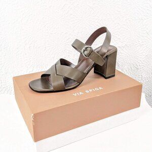 Via Spiga Opal Leather Block Heel Sandal